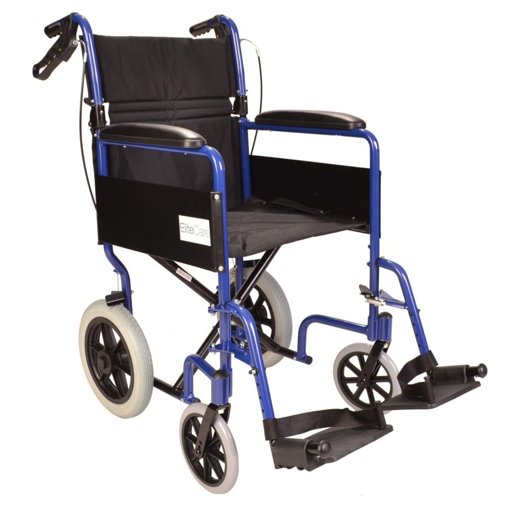 Lightweight folding wheelchair with handbrakes ECTR01 Elite Care Direct