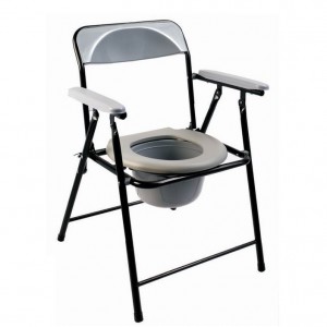 Lightweight folding commode with top loading pot ECCOM1