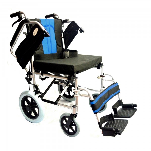 Lightweight Aluminium folding transit wheelchair with 20inch extra