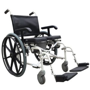 Self propel wheeled shower commode